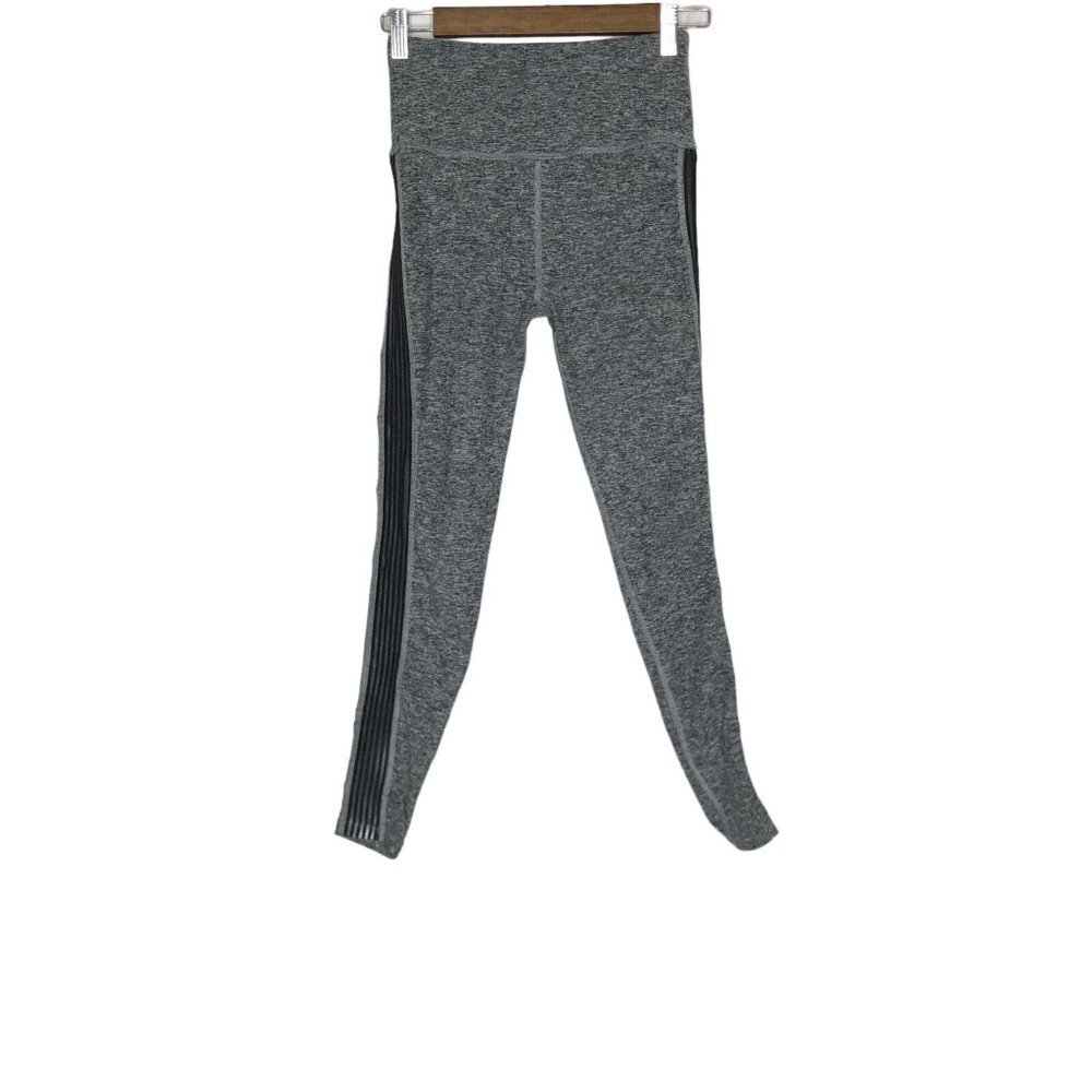 Beyond Yoga Gray & Black Spacedye Mesh Side Panel High Rise Leggings Size Medium